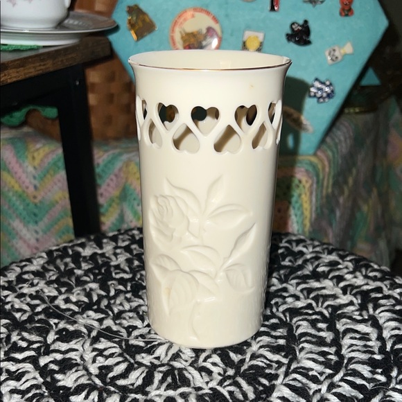 Lenox Other - Lenox Cream Vase with Heart Cutouts